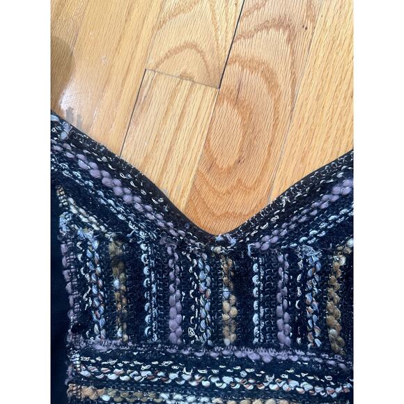 Free People Boucle Knit Bodycon Cap Sleeve Dress Little Black Dress LBD S Small - Picture 10 of 14